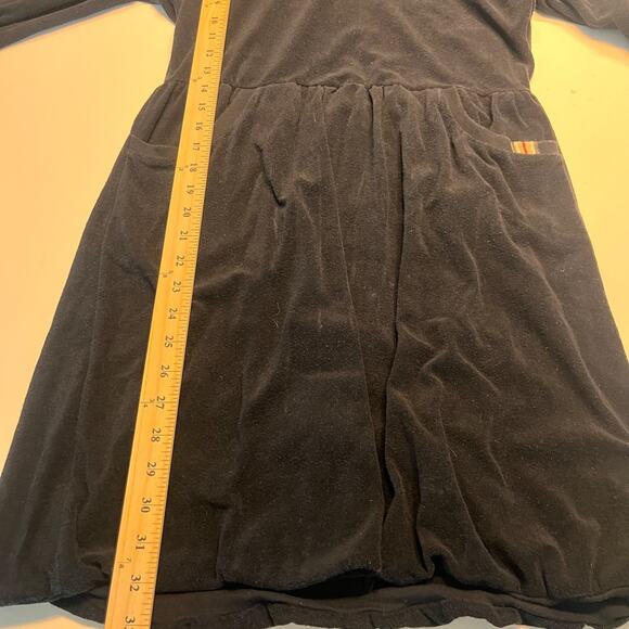Burberry Girls Black Hooded Velour Dress Size Medium - Picture 7 of 9